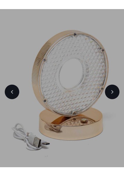 Cam Desenli Yuvarlak Gece Lambası, Loş Işık ve Yansımalı Tasarım ile Rahatlatıcı Ortam Sağlar indirimleri