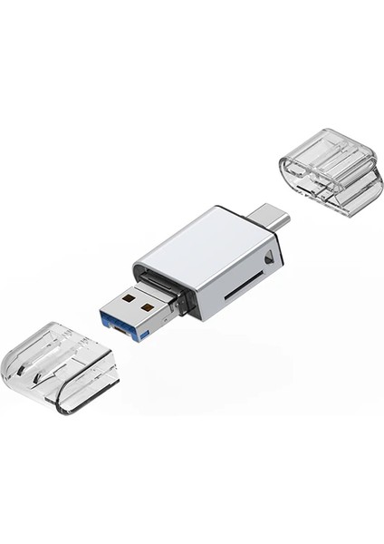 Ally USB 3.0+Type-C+Lightning Sd Kart Okuyucu - Hızlı Card READER-(1903) - A4058-5787