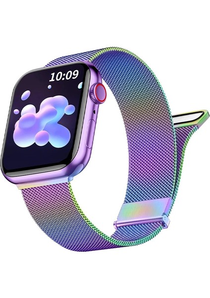 Ally Apple Watch 7-8 45MM 6-5-4 44MM Kayış Kordon Metal Milano Loop 3-2-1 42MM-(19 - A8688-9306 fiyatları