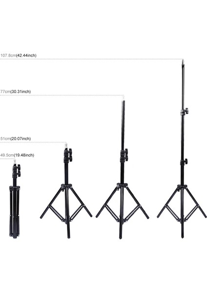 Puluz 1.1m Çift Telefon Tutucu 6.2cm LED Işık Stand Youtubercanlı Yayın Selfie - A4323-9635 fırsatları