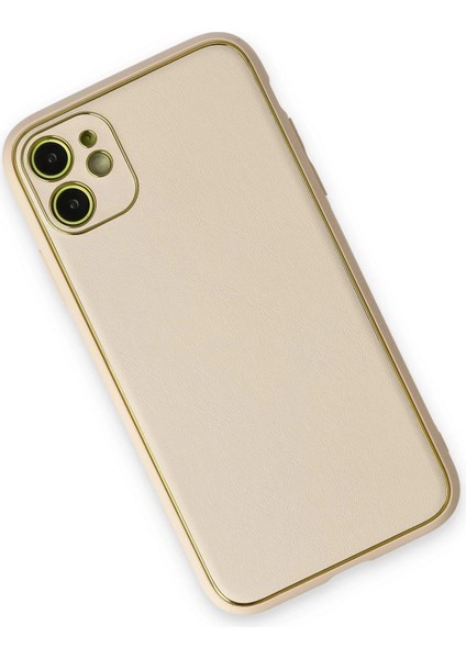 iPhone 12 Kılıf Coco Deri Silikon Kapak - Gold - A9501-3465 modelleri