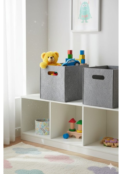 Gri Keçe Kutu Organizer SAKLAMA KUTUSU fiyatları