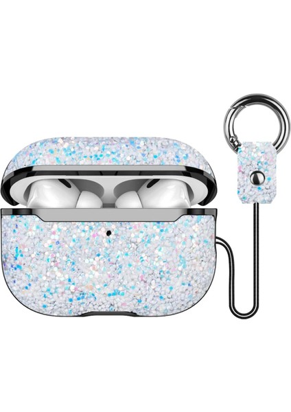 Airpods Pro 2 (2.nesil) Bright Simli Airpods Kapak - Gümüş - A7438-1741