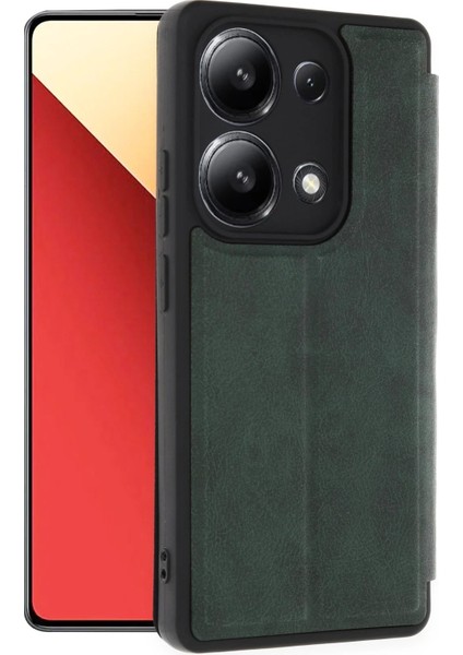 Xiaomi Redmi Note 13 4g Kılıf Flip Cover - Koyu Yeşil - A2931-4556