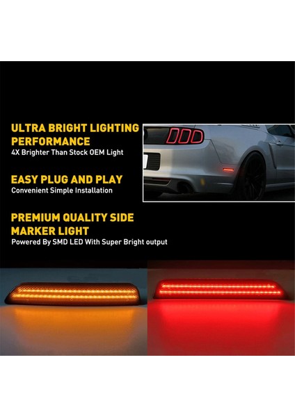 Ön ve Arka Yan Marker Lambası Ford Mustang Için Sinyal Yan Işıkları 2010-2014 AR3Z-15A201-A AR3Z-15A201-C (Yurt Dışından) fırsatları