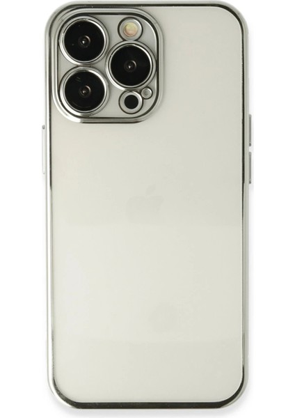 iPhone 14 Pro Max Kılıf Lensli Silikon - Gümüş - A5804-7818