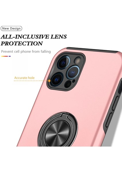 iPhone 12 Pro Kılıf Elit Yüzüklü Kapak - Pembe - A3196-5772 fırsatları