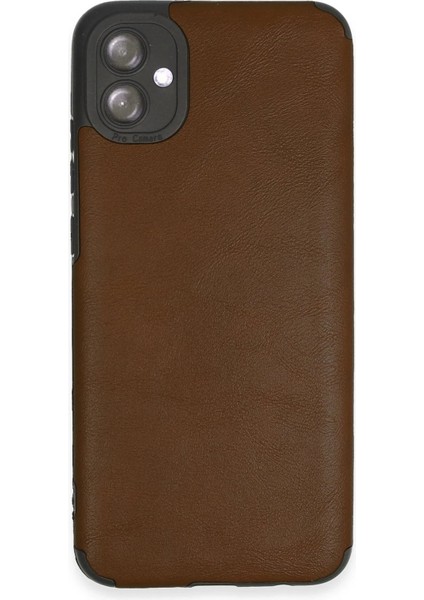 Samsung Galaxy A04E Kılıf Loop Deri Silikon - Kahverengi - A5745-8135