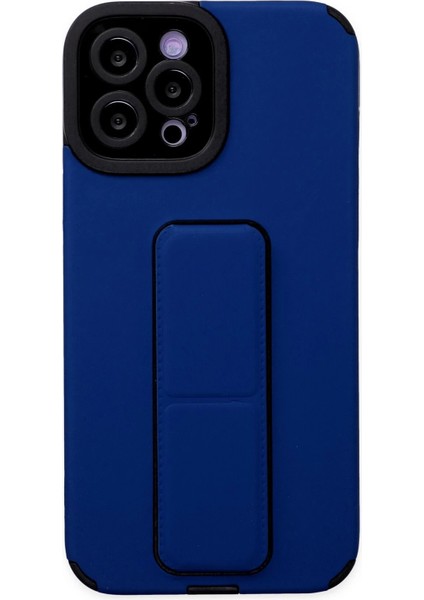 iPhone 12 Pro Max Kılıf Mega Standlı Silikon - Mavi - A8440-7300