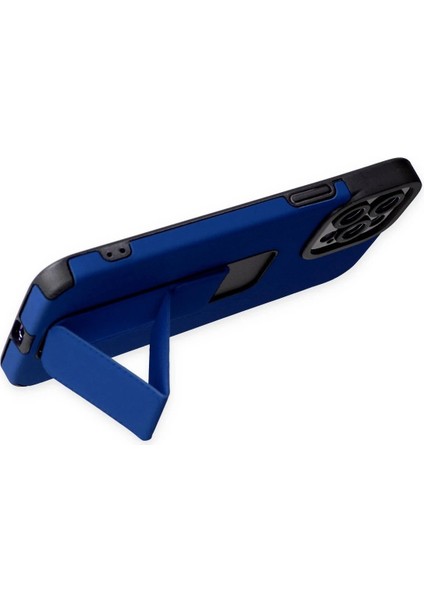 iPhone 12 Pro Max Kılıf Mega Standlı Silikon - Mavi - A8440-7300 fırsatları