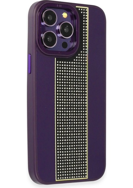 iPhone 15 Pro Kılıf HBC-160 Almera Taşlı Kapak - Derin Mor fiyatları