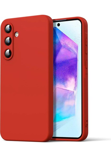 Samsung Galaxy A16 5g Kılıf Nano Içi Kadife Silikon - Kırmızı - A6781-6395
