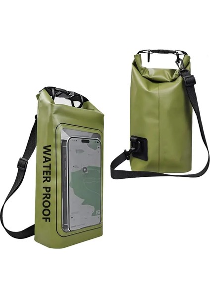 2l Yüzme Su Geçirmez Pvc Çanta, Dalış Rafting Yüzen Omuz Açık Plaj Spor Çantaları Kayak Seyahat Havuzu Sörf Renk: 2l Ordu Yeşil Çanta (Yurt Dışından)