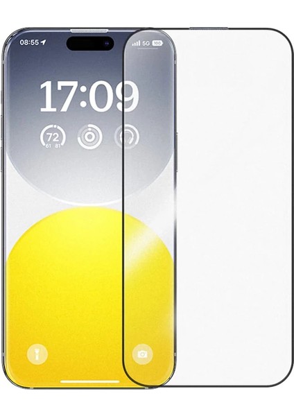Baseus Crystalline iPhone 15 Pro Max Için Parlama Önleyici Tempered Cam Ekran Koru - A4437-2450