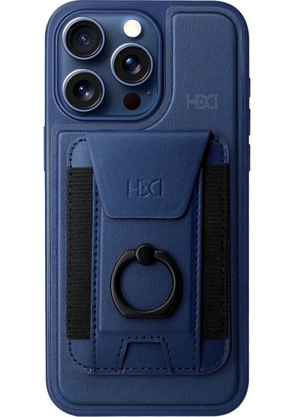 iPhone 14 Pro HBC-228 Havana Magnet Kartvizitli Kapak - Lacivert