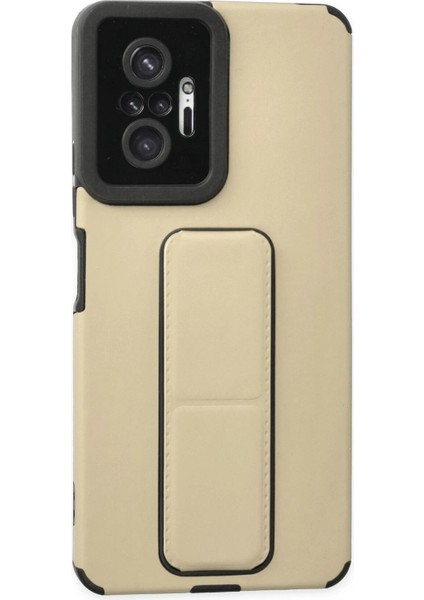 Xiaomi Redmi Note 10 Pro Kılıf Mega Standlı Silikon - Gold - A7664-8165