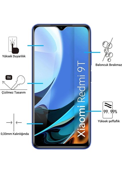 Ally Xiaomi Redmi 9t Tempered Kırılmaz Cam Ekran KORUYUCU-(1903) - A4159-1660 modelleri