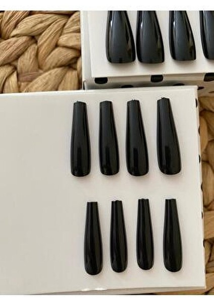 Siyah Balerin Takma Tırnak 20 Adet Uzun ve Şık Tasarım fırsatları