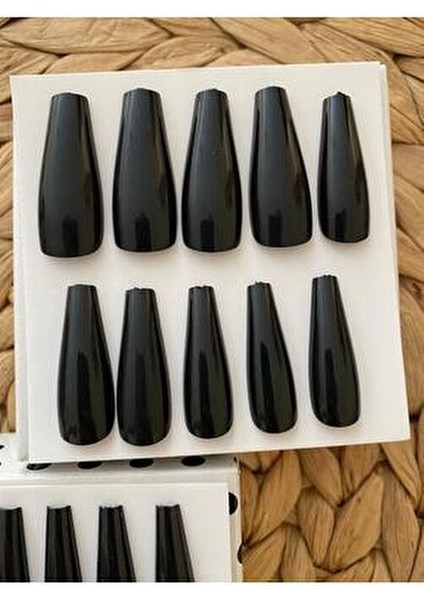 Siyah Balerin Takma Tırnak 20 Adet Uzun ve Şık Tasarım indirimleri