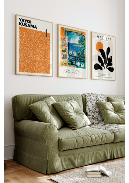 Ahşap Çerçeveli Mdf Tablo Seti Salon ve Oturma Odası Için ÇT3001 23 x 32