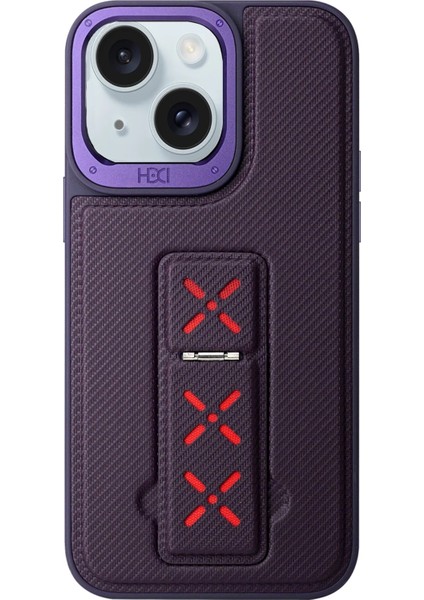 iPhone 15 HBC-248 Lima Standlı Kapak - Derin Mor