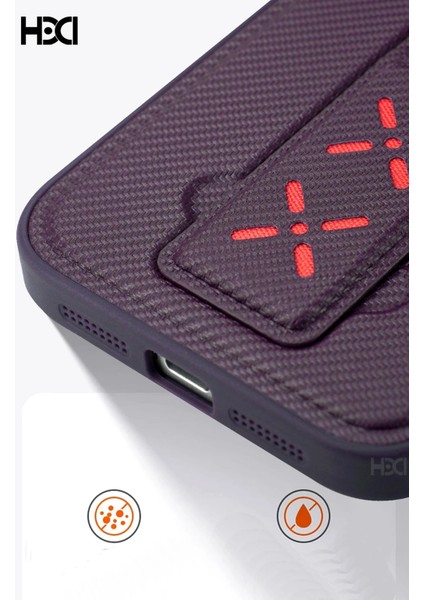 iPhone 15 HBC-248 Lima Standlı Kapak - Derin Mor indirimleri