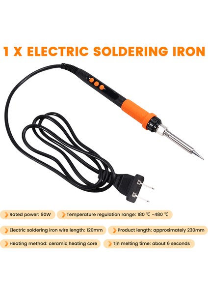 90W Dahili Isıtma Elektrikli Lehimleme Demir LED Dijital Ekran Anahtar Sıcaklık Kontrolü Turuncu Abd Fişi (Yurt Dışından) fırsatları