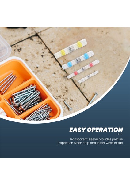 50PCS Lehim Sızdırmazlık Kablosu Konnektörü Sopoby Lehim Contası Isı Büzülme Popo Konektörleri Terminaller Bakır (23RED 12 Blue 10WHITE 5yellow) (Yurt Dışından) modelleri