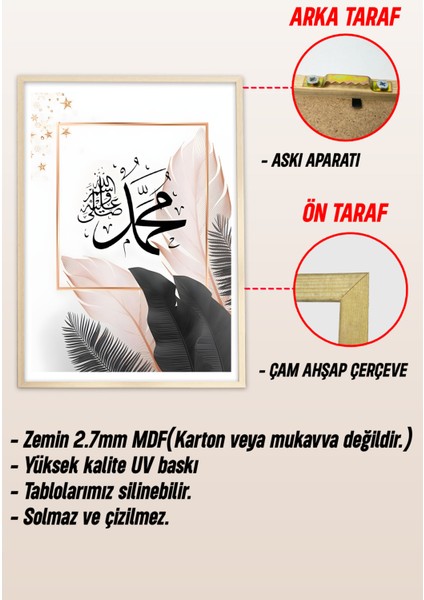 Ahşap Çerçeveli Mdf Tek Tablo Islami 3 Serisi (Kendi Tablo Setinizi Oluşturacağınız Liste) 32 x 42 Çerçeveli 1149 modelleri