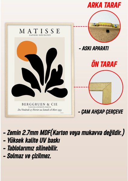 Ahşap Çerçeveli Mdf Tablo Seti Salon ve Oturma Odası Için ÇT3001 23 x 32