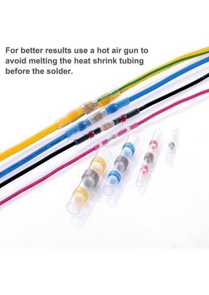 100PCS Lehim Sızdırmazlık Kablosu Konnektörü Sopoby Lehim Conta Isı Büzülme Popo Konnektörleri Bakır (46RED 24BLUE 20WHITE 10YELLOW) (Yurt Dışından) modelleri
