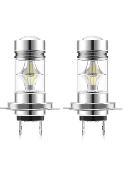 1 Çift Yüksek Güçlü LED H7 Ampul 100W 20W 20W Araba Sis Far Farlar 6000K Beyaz (Yurt Dışından)