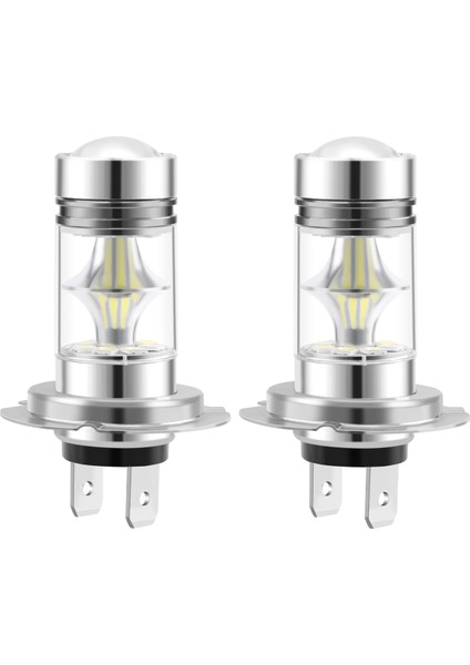 1 Çift Yüksek Güçlü LED H7 Ampul 100W 20W 20W Araba Sis Far Farlar 6000K Beyaz (Yurt Dışından) fiyatları