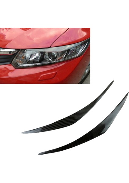 Araba Ön Far Kaş Kafası Işık Göz Kapağı Kaş Karbon Fiber Döşeme Sticker Honda Civic 2012-2015 (Yurt Dışından) indirimleri