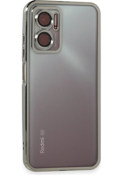 Xiaomi Redmi Note 11E Kılıf Lensli Silikon - Gümüş - A2681-1964