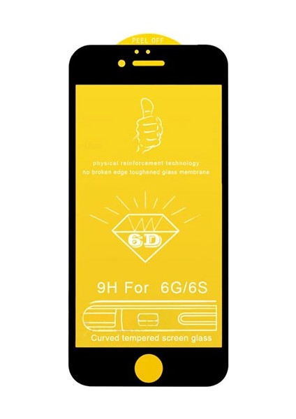 Iphone 6plus Iphone 6s Plus 6d Kavisli Full Kırılmaz Cam Ekran KORUYUCU-(1903) - A4147-8788 modelleri