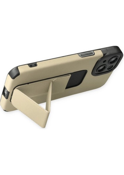 iPhone 14 Plus Kılıf Mega Standlı Silikon - Gold - A1111-3891 modelleri