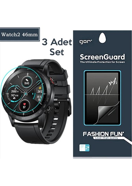 Gor Sm Galaxy Watch 46MM Darbe Emici Ekran Koruyucu 3 Adet SET-(1903) - A5031-4382