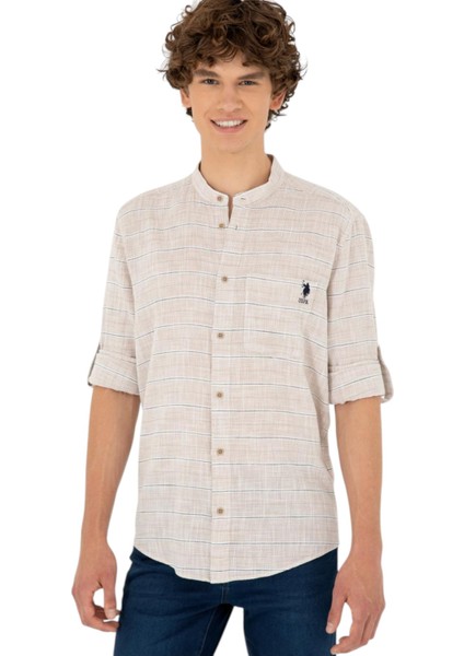 Erkek Taş Uzun Kollu Gömlek