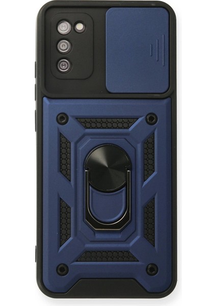 Samsung Galaxy A03S Kılıf Pars Lens Yüzüklü Silikon - Lacivert - A6249-9169
