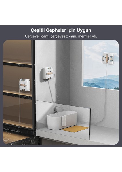 W3 Cam Temizleme Robotu 11000PA Emiş Gücü–çift Nozul Ultrasonik Püskürtme,akıllı Yol Planlama,kenar Algılama Teknolojisi, Ups 20 Dakika,4 Temizlik Modu,mihome Kontrol indirimleri