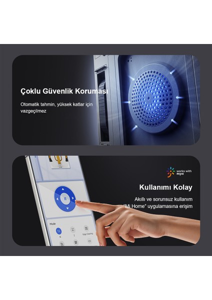 W3 Cam Temizleme Robotu 11000PA Emiş Gücü–çift Nozul Ultrasonik Püskürtme,akıllı Yol Planlama,kenar Algılama Teknolojisi, Ups 20 Dakika,4 Temizlik Modu,mihome Kontrol