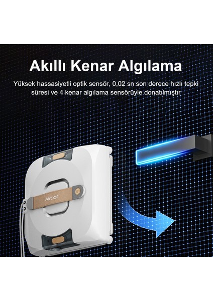 W3 Cam Temizleme Robotu 11000PA Emiş Gücü–çift Nozul Ultrasonik Püskürtme,akıllı Yol Planlama,kenar Algılama Teknolojisi, Ups 20 Dakika,4 Temizlik Modu,mihome Kontrol