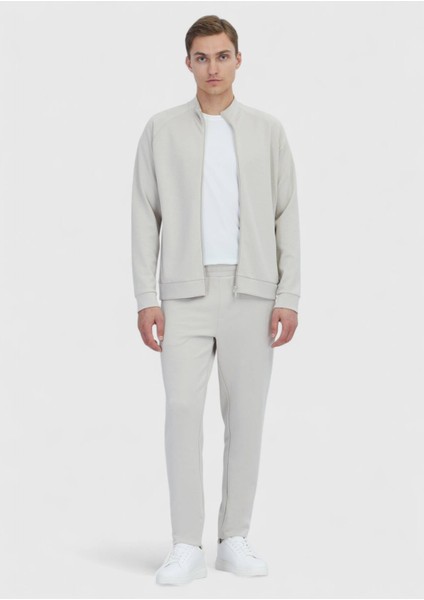 Taş Dik Yaka Düz Sweatshırt