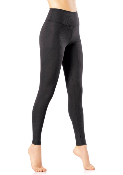 Kadın Tayt Yüksek Bel Dalgıç Siyah Renk Fitilli Tayt fiyatları