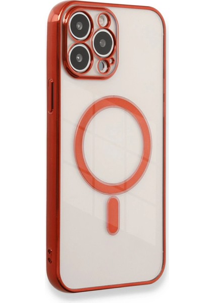iPhone 13 Pro Max Kılıf Magneticsafe Lazer Silikon - Kırmızı - A3834-9892