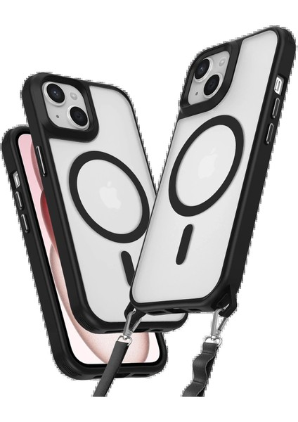 iPhone 15 Kılıf Enka Magsafe Silikon Kılıf - Siyah - A5551-3246