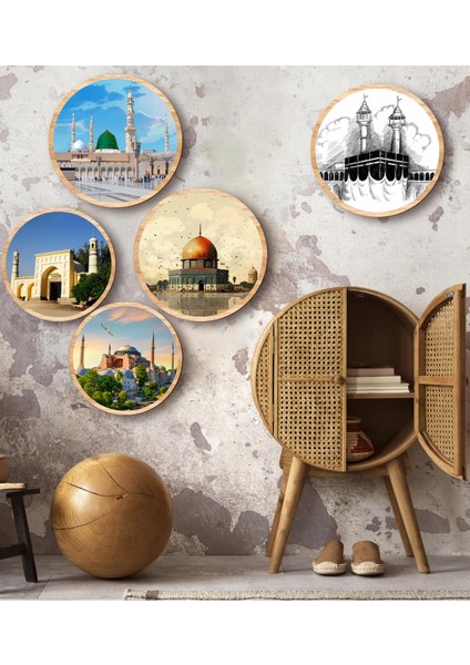 Notpa Dekorize Mdf 5 Parça 5 Mescid Çerçeve Görünümlü Tablo Set 5007 50 x 70