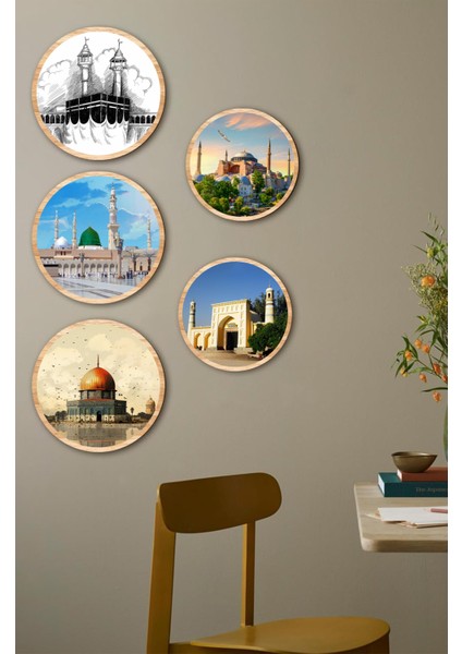 Notpa Dekorize Mdf 5 Parça 5 Mescid Çerçeve Görünümlü Tablo Set 5007 50 x 70 modelleri