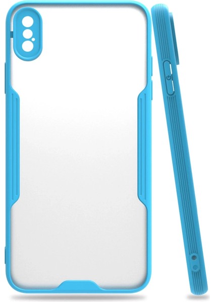 iPhone Xs Max Kılıf Platin Silikon - Mavi - A7242-6739